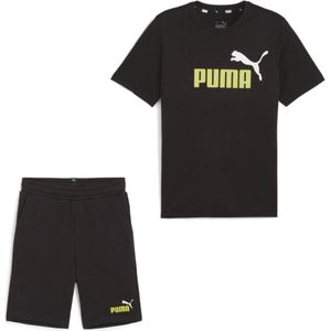 PUMA Essentials+ 2 Logo Zomerset Kids Zwart Lichtgeel Wit