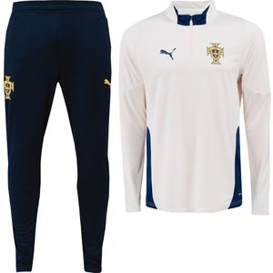 PUMA Portugal Trainingspak 1/4-Zip 2025-2026 Gebroken Wit Donkerblauw Geel