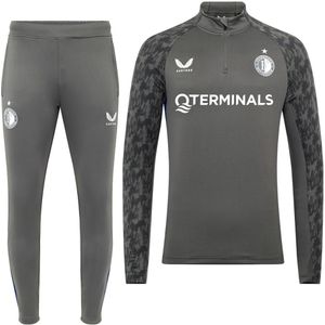 Castore Feyenoord Trainingspak 1/4-Zip 2025-2026 Donkergrijs Wit
