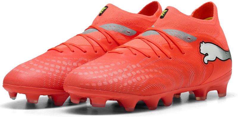 PUMA FUTURE 9 PRO FG/AG voetbalschoenen, Zwart/Rood/Wit, Maat 29