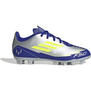 adidas F50 Messi Club Gras / Kunstgras Voetbalschoenen (MG) Kids Zilver Donkerblauw Geel