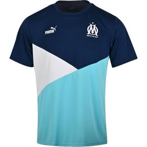 PUMA Olympique Marseille T-Shirt 2023-2024 Donkerblauw Turquoise Wit