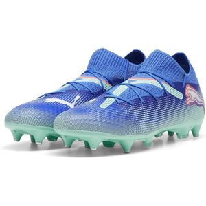 PUMA Future 7 Pro IJzeren-Nop Voetbalschoenen (SG) Blauw Turquoise Wit