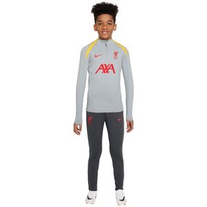 Nike Liverpool Strike Trainingspak 1/4-Zip 2024-2025 Kids Grijs Donkergrijs Geel Rood