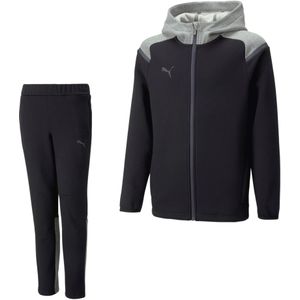 PUMA TeamCup Casual Trainingspak Kids Zwart Grijs Donkergrijs