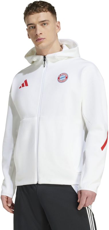 adidas - Bayern München Anthem Jack - Wit - Katoen/Gerecycled Polyester