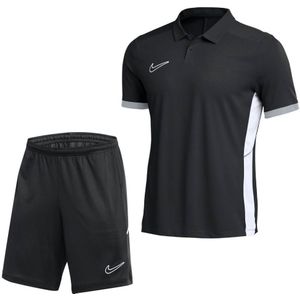 Nike Academy 25 Polo Trainingsset Zwart Grijs Wit