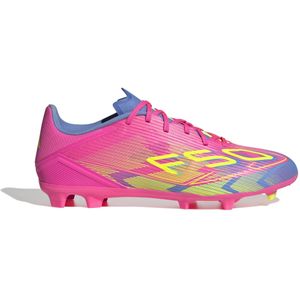 adidas F50 League Gras / Kunstgras Voetbalschoenen (MG) Roze Neongeel Blauw