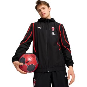 PUMA AC Milan Pre-Match Anthem Trainingsjack Woven 2024-2025 Zwart Rood