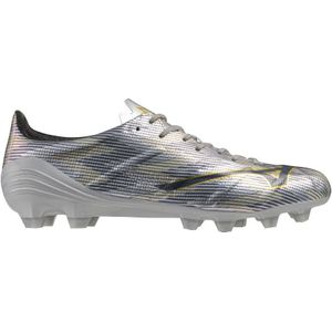 Mizuno Alpha II Pro Gras Voetbalschoenen (FG) Zilver Grijs Goud