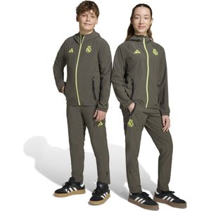 adidas Real Madrid Vis Tech Trainingspak Full-Zip Kids Grijs Lichtgroen