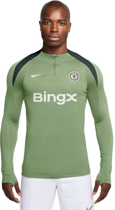 Nike - Chelsea Strike - Trainingstrui - Grijsgroen Donkergroen - 1/4-Zip