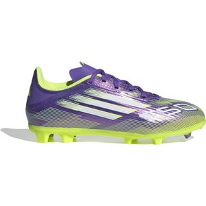 adidas F50 League Gras / Kunstgras Voetbalschoenen (MG) Kids Paars Wit Neongeel
