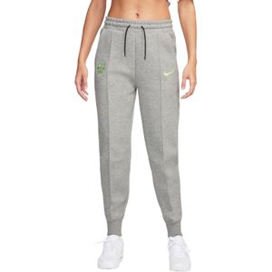 Nike FC Barcelona Tech Fleece Joggingbroek 2024-2025 Dames Grijs Lichtgroen