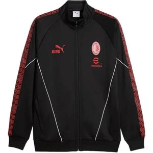 PUMA - AC Milan Pre-Match KING Trainingsjack - Wit Rood Zwart - 63% Gerecycled Polyester
