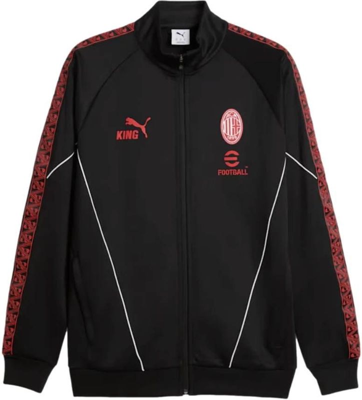 PUMA - AC Milan Pre-Match KING Trainingsjack - Wit Rood Zwart - 63% Gerecycled Polyester