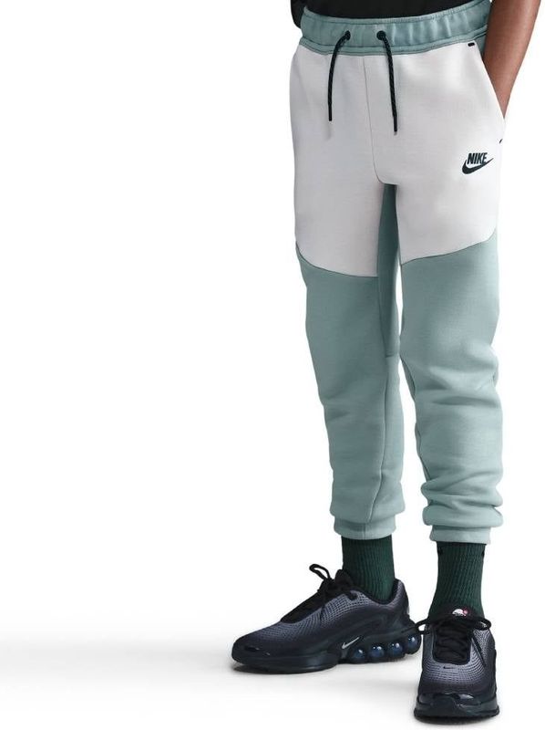Nike - Tech Fleece - Joggingbroek - Grijsgroen Wit Zwart