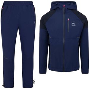 Cruyff Elite Trainingspak Full-Zip Donkerblauw Zwart Zilver Roze