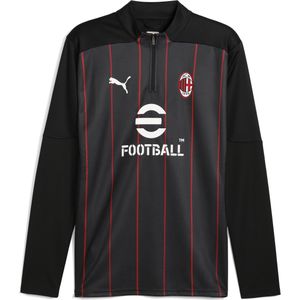 PUMA AC Milan Pre-Match Trainingstrui 1/4-Zip 2024-2025 Zwart Rood