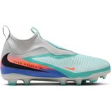 Nike Phantom 6 High Academy Gras / Kunstgras Voetbalschoenen (MG) Kids Zilver Turquoise Oranje Blauw