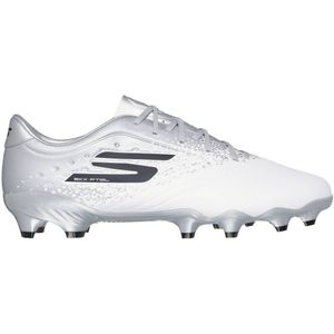 Skechers Razor 1.5 Academy Gras Voetbalschoenen (FG) Wit Zilver Zwart