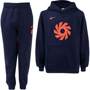 Nike Erling Haaland Club Fleece Joggingpak Hooded Kids Donkerblauw Felrood