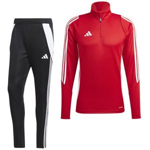 adidas Tiro 24 Trainingspak 1/4-Zip Rood Zwart Wit