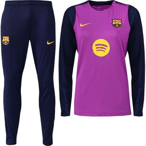 Nike FC Barcelona Strike Trainingspak 1/4-Zip 2025-2026 Dames Felpaars Donkerblauw Goud