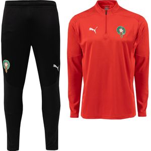 PUMA Marokko Trainingspak 1/4-Zip 2024-2026 Rood Zwart Zilver