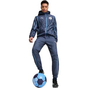 PUMA Manchester City Pre-Match Anthem Trainingspak Woven Full-Zip 2024-2025 Donkerblauw Lichtblauw