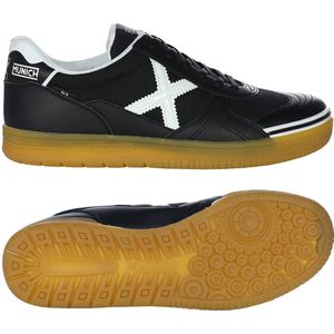 Munich - G3 - Zaalvoetbalschoenen - Zwart Wit - Leder en Synthetisch Mesh