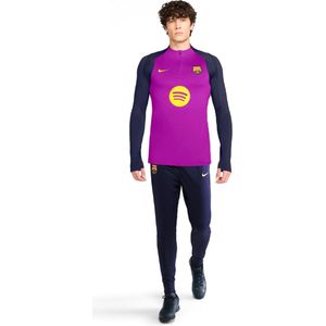 Nike FC Barcelona Strike Trainingspak 1/4-Zip 2025-2026 Felpaars Donkerblauw Goud