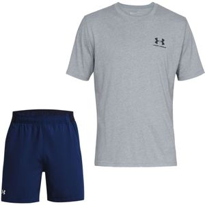 Under Armour Sportstyle Vanish Woven Trainingsset Lichtgrijs Donkerblauw