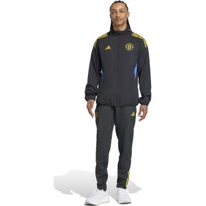 adidas Manchester United Presentatie Trainingspak Full-Zip 2025-2026 Zwart Blauw Geel