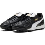 PUMA - King Top Voetbalschoenen - Zwart Wit Goud - Leer - Rubberen Zool