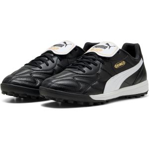 PUMA - King Top Voetbalschoenen - Zwart Wit Goud - Leer - Rubberen Zool