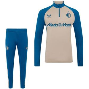 Castore Feyenoord Pre-Match Trainingspak 1/4-Zip 2025-2026 Donkerblauw Grijs