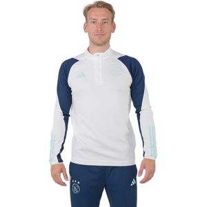 adidas Ajax Trainingstrui 2023-2024 Wit Donkerblauw Lichtblauw