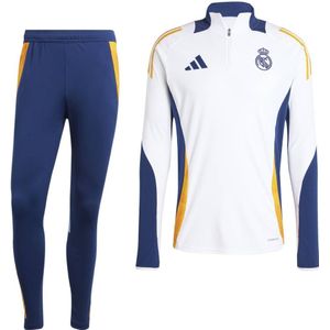 adidas Real Madrid Trainingspak 1/4-Zip 2024-2025 Wit Donkerblauw