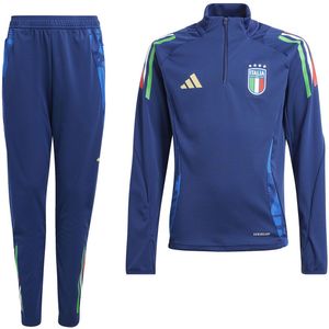 adidas Italië Trainingspak 1/4-Zip 2024-2026 Kids Donkerblauw Blauw Goud