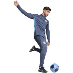 PUMA Manchester City Trainingspak 1/4-Zip 2024-2025 Donkerblauw Lichtblauw