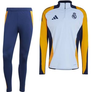 adidas Real Madrid Trainingspak 1/4-Zip 2024-2025 Lichtblauw Donkerblauw