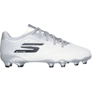 Skechers Razor 1.5 Gras Voetbalschoenen (FG) Kleuters Wit Zilver Zwart