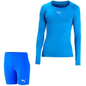 PUMA teamLIGA Baselayer Trainingsset Kids Blauw Blauw