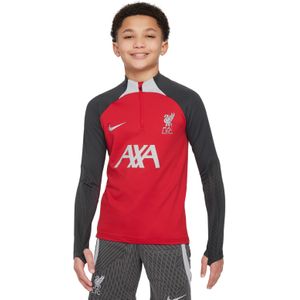 Nike Liverpool Strike Trainingstrui 1/4-Zip 2023-2024 Kids Rood Donkergrijs Grijs