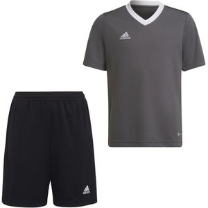 adidas Entrada 22 Trainingsset Kids Donkergrijs Zwart Wit