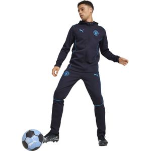 PUMA Manchester City Casuals Trainingspak Full-Zip 2024-2025 Donkerblauw Blauw