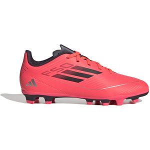 adidas F50 Club Gras / Kunstgras Voetbalschoenen (FxG) Kids Felrood Zwart Zilver