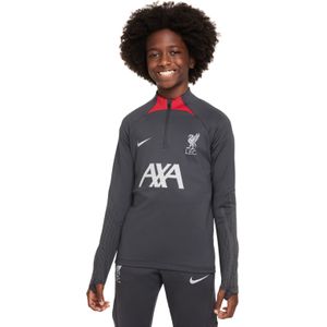 Nike Liverpool Strike Trainingstrui 1/4-Zip 2023-2024 Kids Donkergrijs Grijs Rood