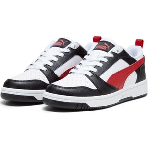 PUMA Rebound V6 Low Sneakers Kids Wit Rood Zwart